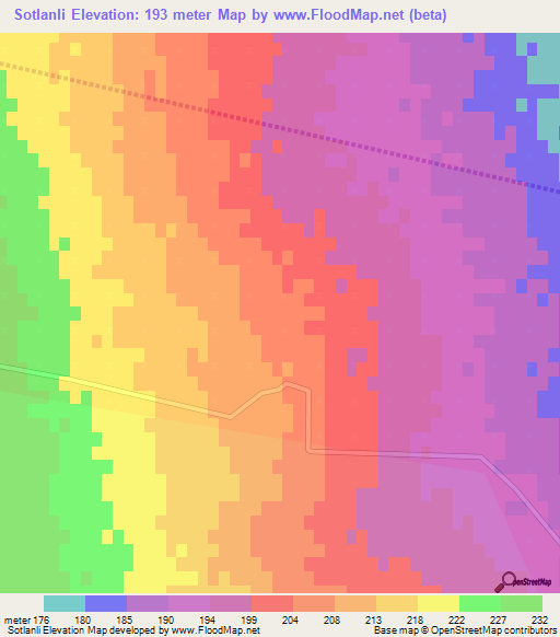 Sotlanli,Azerbaijan Elevation Map