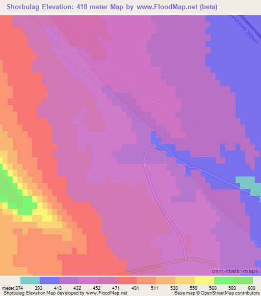 Shorbulag,Azerbaijan Elevation Map