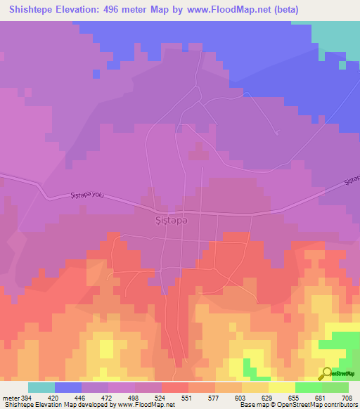 Shishtepe,Azerbaijan Elevation Map