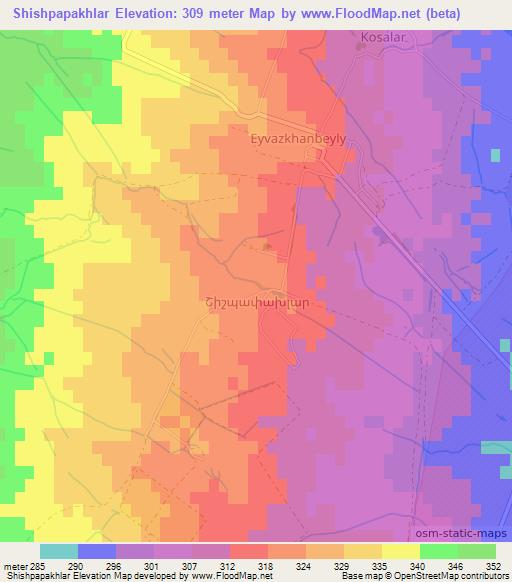 Shishpapakhlar,Azerbaijan Elevation Map