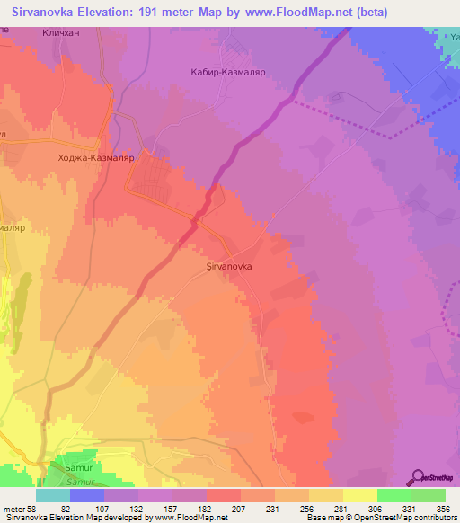 Sirvanovka,Azerbaijan Elevation Map