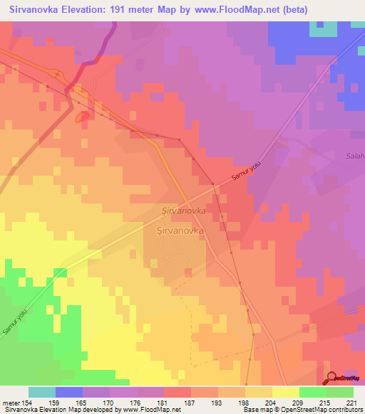 Sirvanovka,Azerbaijan Elevation Map