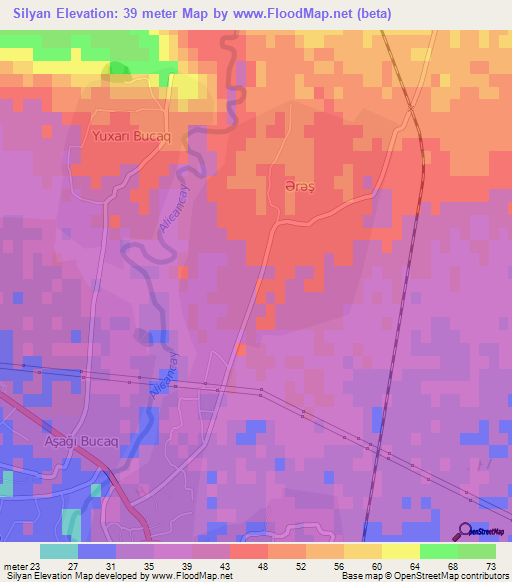Silyan,Azerbaijan Elevation Map