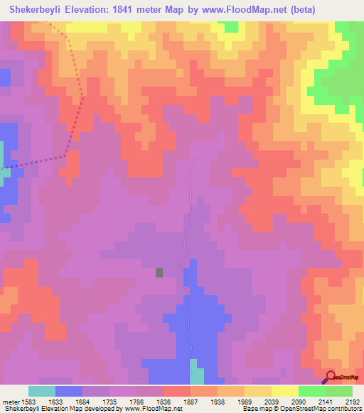 Shekerbeyli,Azerbaijan Elevation Map