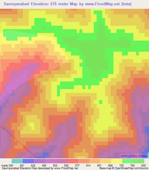Saumyanabad,Azerbaijan Elevation Map