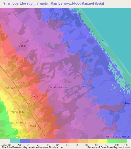 Sharifoba,Azerbaijan Elevation Map