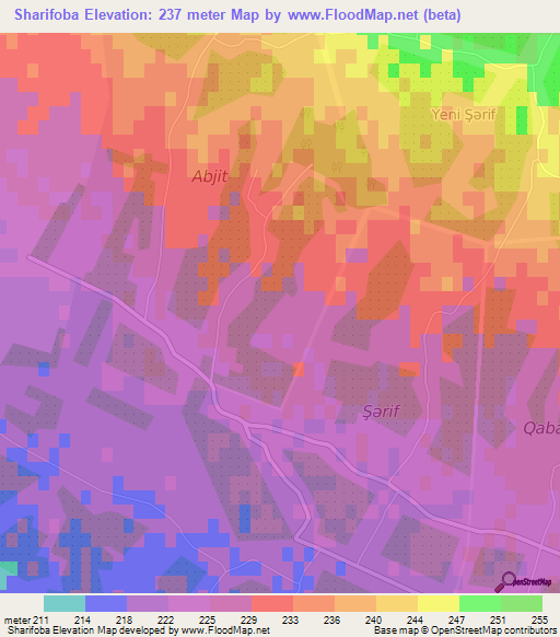 Sharifoba,Azerbaijan Elevation Map