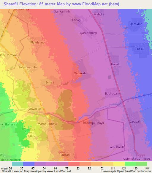 Sharafli,Azerbaijan Elevation Map