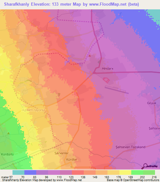 Sharafkhanly,Azerbaijan Elevation Map