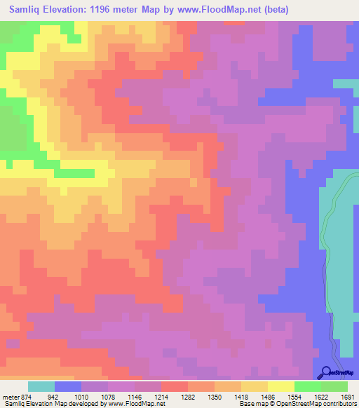 Samliq,Azerbaijan Elevation Map