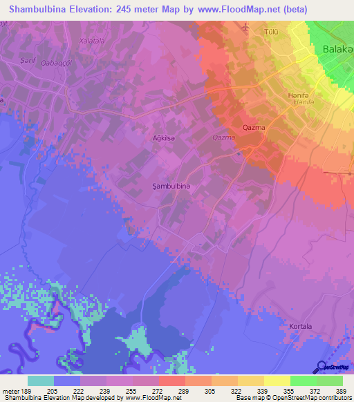 Shambulbina,Azerbaijan Elevation Map