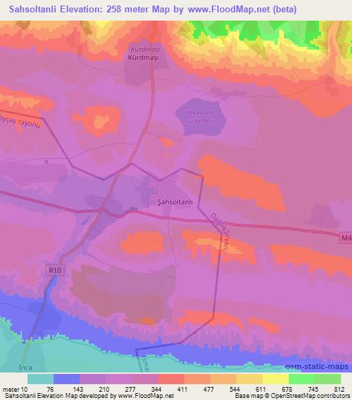 Sahsoltanli,Azerbaijan Elevation Map