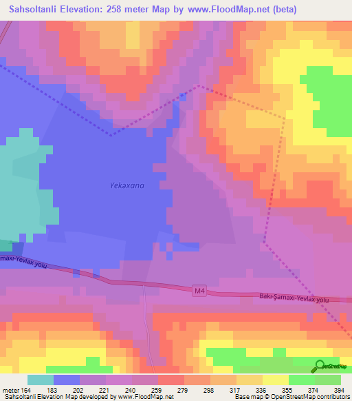 Sahsoltanli,Azerbaijan Elevation Map