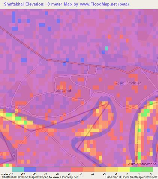 Shaftakhal,Azerbaijan Elevation Map
