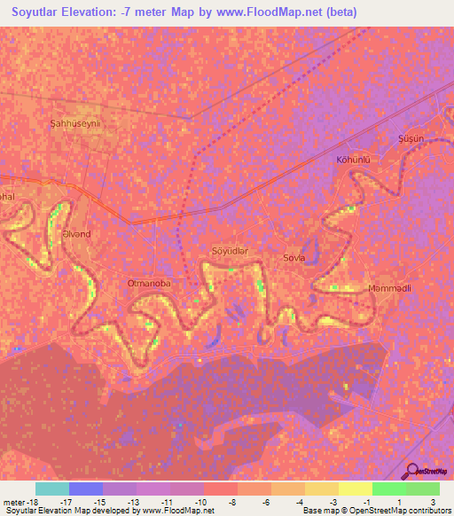 Soyutlar,Azerbaijan Elevation Map