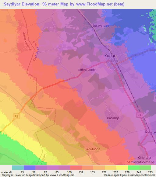 Seydlyar,Azerbaijan Elevation Map