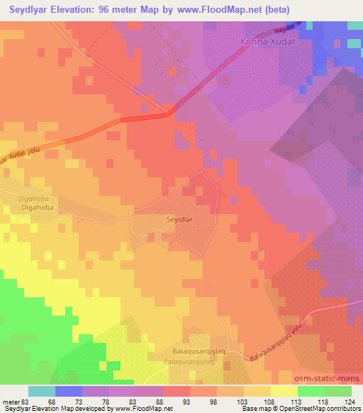 Seydlyar,Azerbaijan Elevation Map