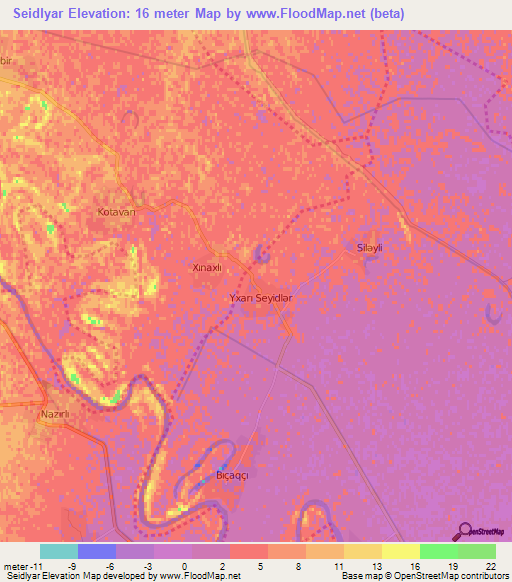 Seidlyar,Azerbaijan Elevation Map