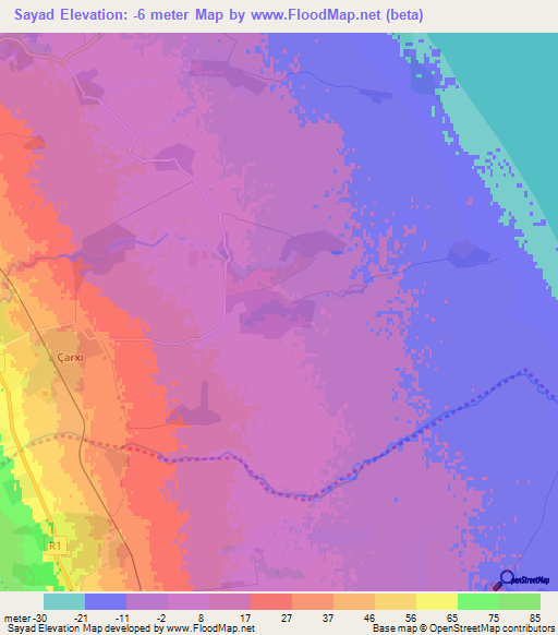 Sayad,Azerbaijan Elevation Map