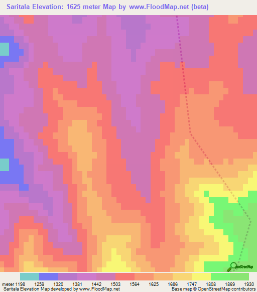 Saritala,Azerbaijan Elevation Map