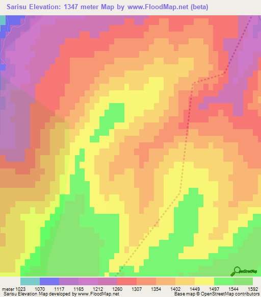 Sarisu,Azerbaijan Elevation Map