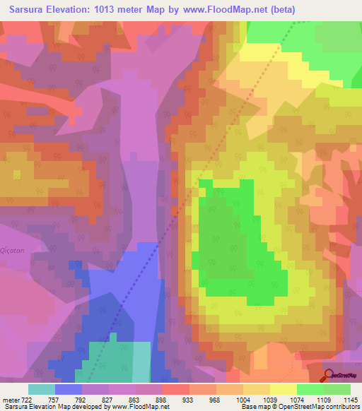 Sarsura,Azerbaijan Elevation Map