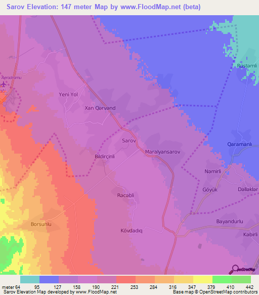 Sarov,Azerbaijan Elevation Map