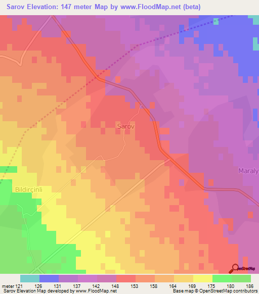 Sarov,Azerbaijan Elevation Map