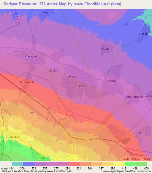 Sarkyar,Azerbaijan Elevation Map
