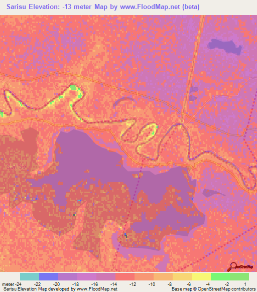 Sarisu,Azerbaijan Elevation Map