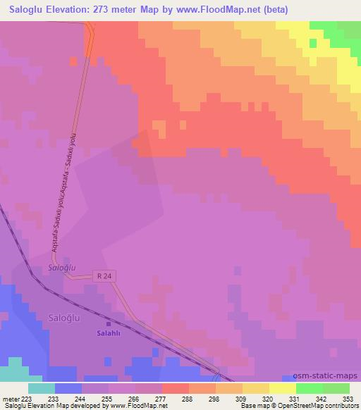 Saloglu,Azerbaijan Elevation Map
