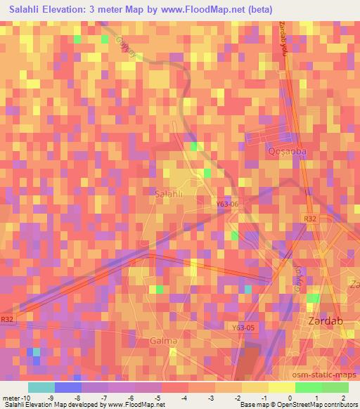 Salahli,Azerbaijan Elevation Map
