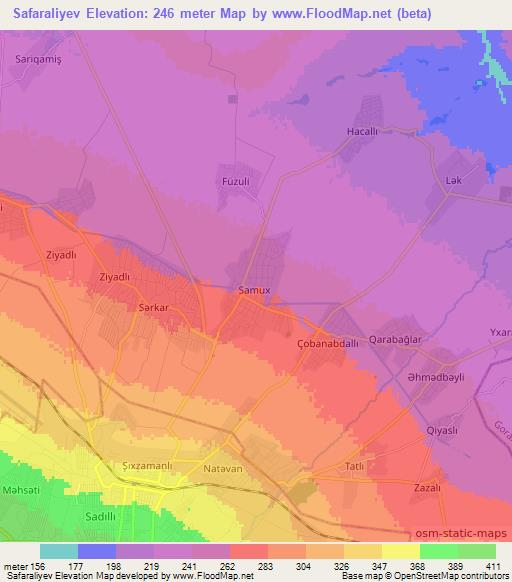 Safaraliyev,Azerbaijan Elevation Map