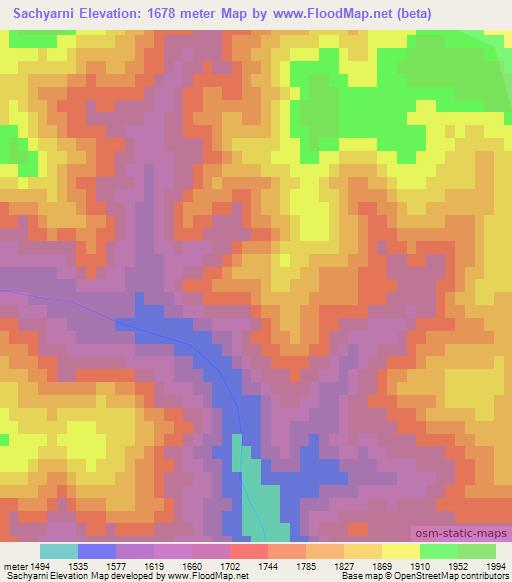 Sachyarni,Azerbaijan Elevation Map