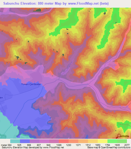 Sabunchu,Azerbaijan Elevation Map