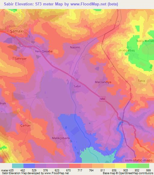 Sabir,Azerbaijan Elevation Map