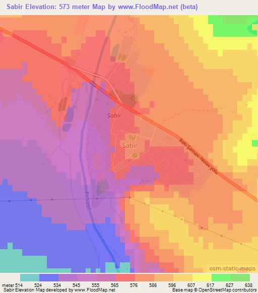 Sabir,Azerbaijan Elevation Map