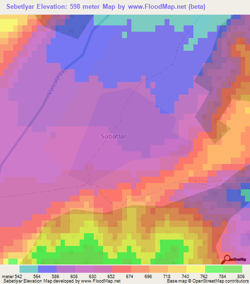 Sebetlyar,Azerbaijan Elevation Map