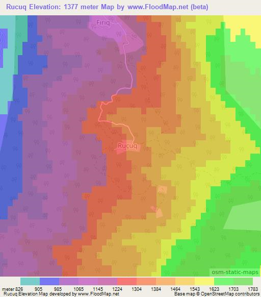Rucuq,Azerbaijan Elevation Map