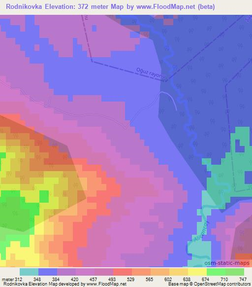 Rodnikovka,Azerbaijan Elevation Map
