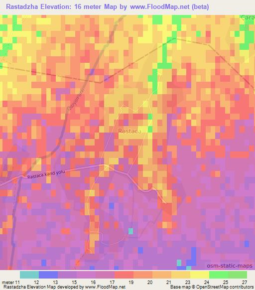 Rastadzha,Azerbaijan Elevation Map