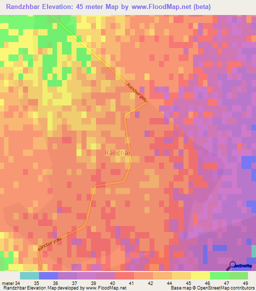 Randzhbar,Azerbaijan Elevation Map