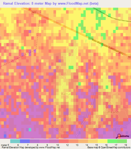 Ramal,Azerbaijan Elevation Map