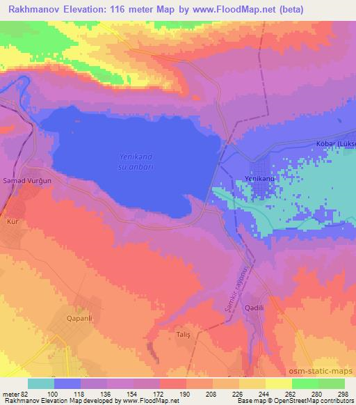 Rakhmanov,Azerbaijan Elevation Map