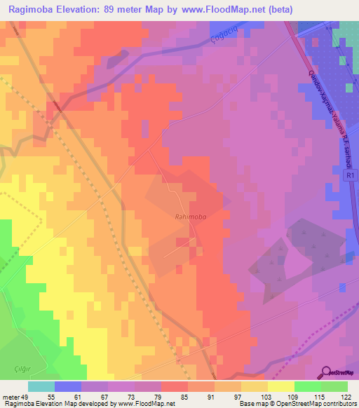 Ragimoba,Azerbaijan Elevation Map