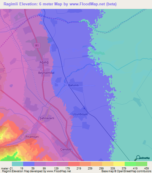 Ragimli,Azerbaijan Elevation Map