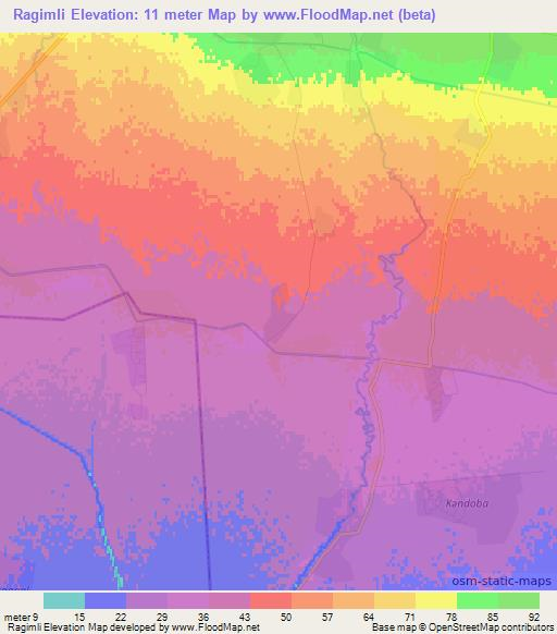 Ragimli,Azerbaijan Elevation Map