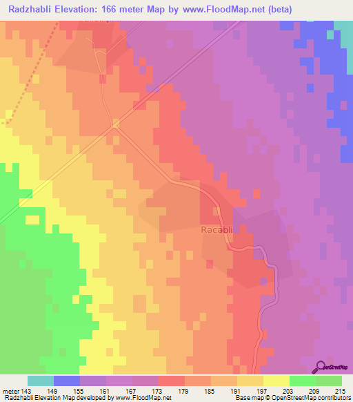 Radzhabli,Azerbaijan Elevation Map
