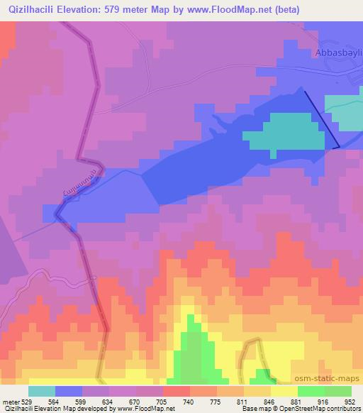 Qizilhacili,Azerbaijan Elevation Map