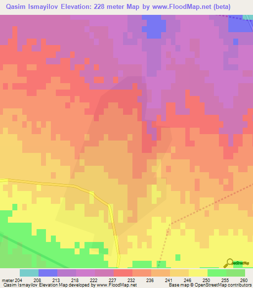 Qasim Ismayilov,Azerbaijan Elevation Map